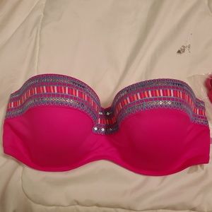 Shade & Shore hot pink bikini top NWT